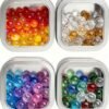 LJY Empty 8-Ounce Capacity Square Silver Metal Tins with Clear Window for Candle Making, Candies, Gifts & Treasures (6 Pack) (Silver, 2.95"x2.95"x1.89")