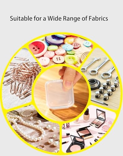 LJY 48 Pieces Square Mini Clear Plastic Storage Containers Box Case with Lids for Small Items and Other Craft Projects (2.1 x 2.1 x 0.8 inch, Transparent)