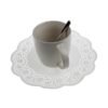 LJY 120 Pieces White Lace Round Paper Doilies Cake Packaging Pads Wedding Tableware Decoration (9.5 Inch)