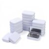 LJY 20-Piece Metal Hinge Tin Box Containers - For Gift Wrapping. Dental Floss Stick - Toothpick Holder and a Sliding-Cover Dental Floss Pick Storage Box (White, 20 Pcs 3.7"x2.4"x0.9")
