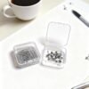 LJY 48 Pieces Square Mini Clear Plastic Storage Containers Box Case with Lids for Small Items and Other Craft Projects (2.1 x 2.1 x 0.8 inch, Transparent)