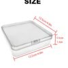 LJY 8-Pack Square Plastic Storage Boxes, 4.9x4.9x1.4in Clear Organizer Containers with Secure Lids,Stackable Small Parts Organizer for Jewelry,Beads,Hardware,Crafts & Office Supplies Plastic Case