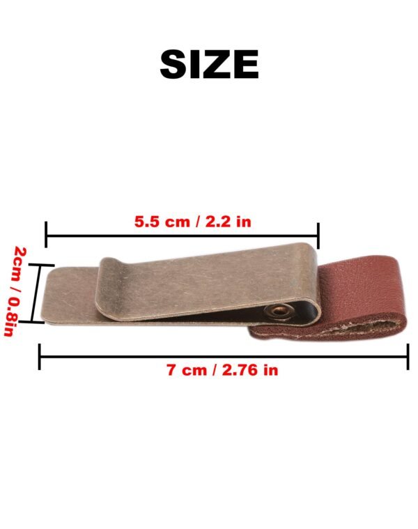 LJY 3-Pack Retro Style Traveler Notebook Leather Pen Holder Loop Stainless Steel Clip (Brown)