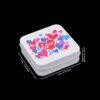 LJY 12 Pack Love Heart Image Pattern Empty Square Metal Storage Organizer Tins Mini Gift Boxes with Hinged Lids, 2.76 x 2.76 x 0.79 inch
