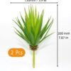 LJY 2 Pieces Realistic Artificial Faux Succulent Yucca Vera Greenhouse Small Plants Unpotted for Home Garden Decoration (Spring Green)