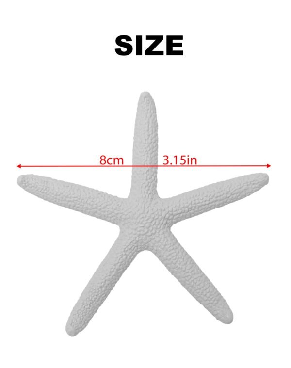 LJY 25 Pieces 8cm White Resin Pencil Finger Starfish for Wedding Home Decor and Craft Project