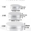 LJY 36 Pieces Round Aluminum Cans Screw Lid Metal Tins Jars Empty Slip Slide Containers, Balm Candle Salve Lip Balm Tins,4oz 2oz & 1oz Mixed Sizes
