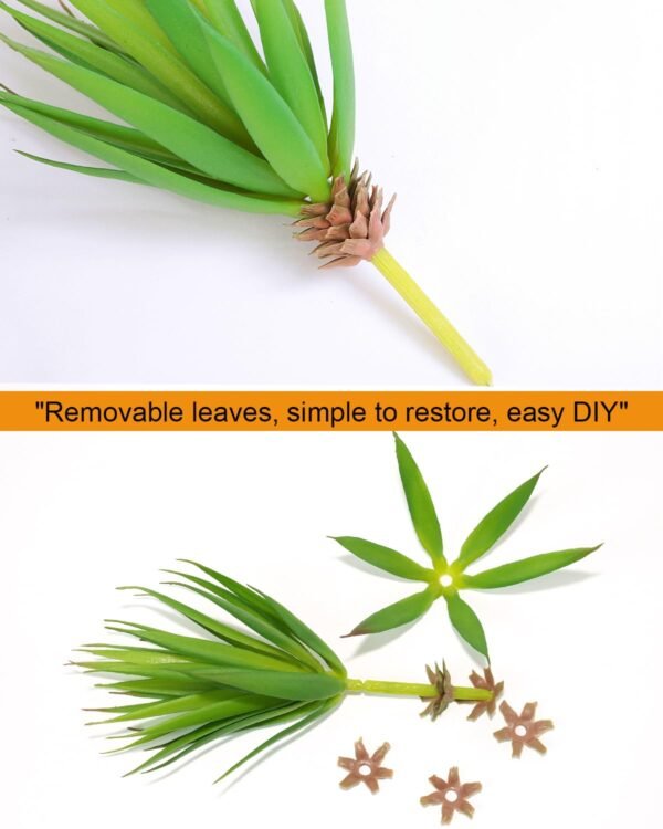 LJY 2 Pieces Realistic Artificial Faux Succulent Yucca Vera Greenhouse Small Plants Unpotted for Home Garden Decoration (Spring Green)