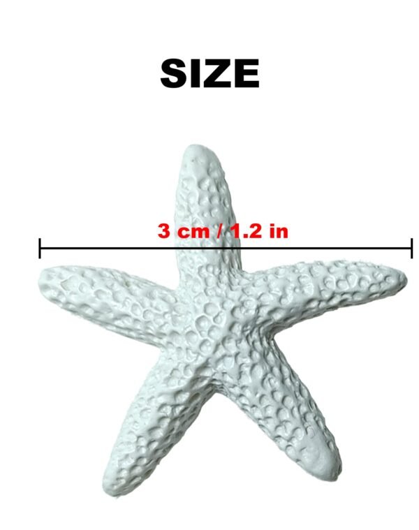 LJY 40 Pieces 1.2 Inches White Resin Pencil Finger Starfish for Wedding Home Decor and Craft Project