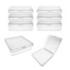 LJY 8-Pack Square Plastic Storage Boxes, 4.9x4.9x1.4in Clear Organizer Containers with Secure Lids,Stackable Small Parts Organizer for Jewelry,Beads,Hardware,Crafts & Office Supplies Plastic Case