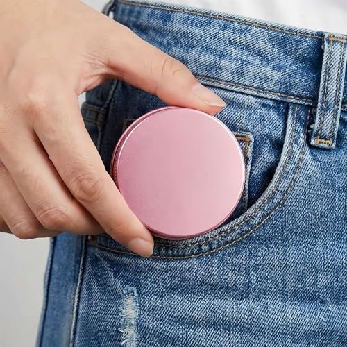 LJY Pink Aluminum Tins with Screw Lids, 1 oz Small Metal Containers, 28 Pack Refillable Tin for Cosmetics, Personal Care, Organization, DIY Storage 30 ml