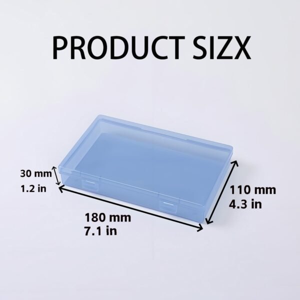 LJY 6 Pieces Rectangular Empty Mini Clear Plastic Organizer Storage Box Containers with Hinged Lids (7.1 x 4.3 x 1.2 inch, Blue)