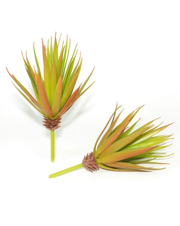 LJY 2 Pieces Realistic Artificial Faux Succulent Yucca Vera Greenhouse Small Plants Unpotted for Home Garden Decoration (Autumn Green)