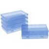 LJY 6 Pieces Rectangular Empty Mini Clear Plastic Organizer Storage Box Containers with Hinged Lids (7.1 x 4.3 x 1.2 inch, Blue)