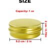 LJY Vintage Gold 1 oz Aluminum Tins - 28 Pack Classic Empty Metal Containers with Screw Lids for Luxury Gift Boxes, Wax Melts, Cosmetics & Premium Storage,Refillable