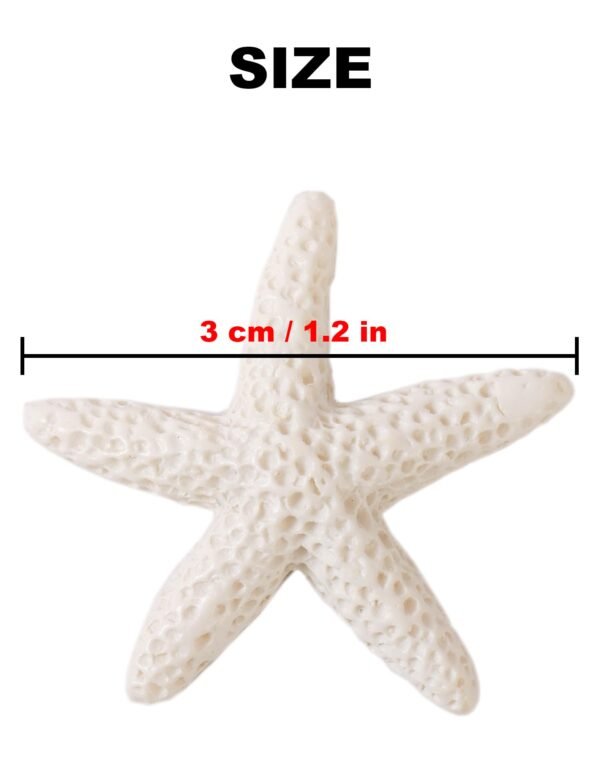 LJY 40 Pieces 1.2 Inches Beige Resin Pencil Finger Starfish for Wedding Home Decor and Craft Project