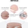 LJY 28 Pack Rose Gold 1 oz Aluminum Tins with Lids - Elegant Empty Cosmetic Jars for DIY Lip Balm, Wax Melts, Wedding Favors, Creams & Luxury Gift Packaging,Refillable Does Not Rust