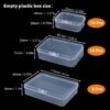LJY 28-Piece Plastic Storage Containers with Lids (3 Assorted Sizes), Rectangular Organizer Box Set Clear Organizer Bins for Beads & Jewelry Findings, Instant Visibility, Transparent