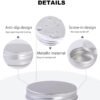 LJY 48 Pieces Round Aluminum Cans Screw Lid Metal Tins Jars Empty Slip Slide Containers (Mixed Sizes)