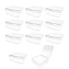 LJY 12-Pack Square Plastic Storage Boxes, 3.7x3.7x1.4in Clear Small Organizer Containers with Lids, Stackable Jewelry Bead Hardware Craft Office Supply Organizer Plastic Case