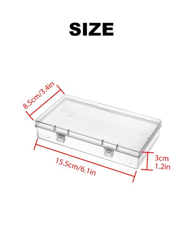 LJY 6-Pack Clear Plastic Storage Boxes with Lids, 6.1x3.4x1.2 inch Small Organizer Containers for Crafts,Jewelry,Beads,Office Supplies,Transparent Stackable Boxes for Home & Office Organization