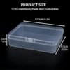LJY 12 Pieces Rectangular Empty Mini Clear Plastic Organizer Storage Box Containers with Hinged Lids (4.5 x 3.3 x 1.1 inch, Transparent)
