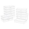 LJY 12 Pieces Rectangular Empty Mini Clear Plastic Organizer Storage Box Containers with Hinged Lids (5.3 x 3.1 x 1.2 inch, Transparent)
