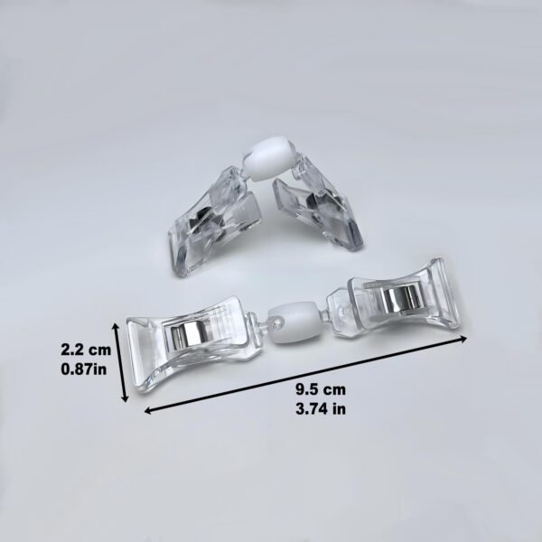 LJY 16 Pieces Clear Plastic Rotatable Merchandise Sign Display Mini Clip Tag Holders for Business Cards