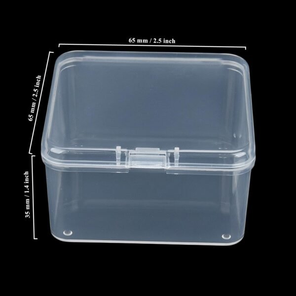 LJY 60 Pieces Square Mini Clear Plastic Storage Containers Box Case with Lids for Small Items and Other Craft Projects (Transparent, 2.5 x 2.5 x 1.4 inch)