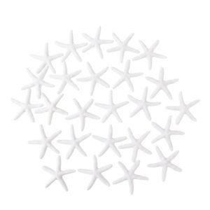 LJY 25 Pieces White Resin Pencil Finger Starfish for Wedding Decor, Home Decor and Craft Project, 2.3 Inches
