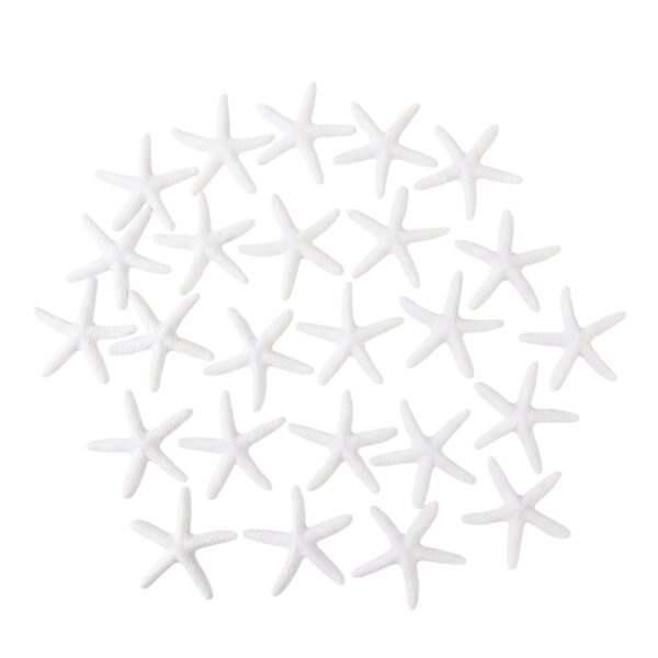 LJY 25 Pieces White Resin Pencil Finger Starfish for Wedding Decor, Home Decor and Craft Project, 2.3 Inches