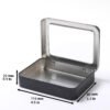 LJY 12 Pack Empty Rectangular Metal Storage Organizer Tins with Clear Window Hinged Lids for Small Items and Other Craft Projects, 4.5 x 3.3 x 0.9 inch (Black)