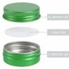 LJY 28 Pack 1 oz Waterproof Green Aluminum Tins with Lids - Empty Refillable Round Metal Containers for Wax Melts, Lip Balm, Cosmetics, DIY Crafts & Storage Refillable Does Not Rust