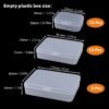LJY 28-Piece Plastic Storage Containers with Lids (3 Assorted Sizes), Rectangular Organizer Box Set Frosted White Storage Boxes for Office Desk & Personal Items, Matte Privacy Finish, White