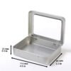 LJY 12 Pack Empty Rectangular Metal Storage Organizer Tins with Clear Window Hinged Lids for Small Items and Other Craft Projects, 4.5 x 3.3 x 0.9 inch (Silver)