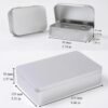 LJY Rectangular Metal Tin Box Set with Hinged & Removable Lids, 9-Pack Silver Small Metal Storage Containers, 1 Large + 8 Small Boxes for DIY Organization, Crafts, Small Parts Storage