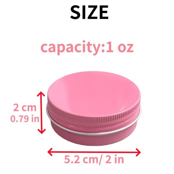 LJY Pink Aluminum Tins with Screw Lids, 1 oz Small Metal Containers, 28 Pack Refillable Tin for Cosmetics, Personal Care, Organization, DIY Storage 30 ml