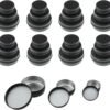 LJY Aluminum Tin Jar Refillable Containers Round Tin Container Bottle for DIY Projects,Gifts,Cosmetic,Cream,Diamond Balm Candle Salve Lip Balm Tins(Black, 48 Pcs 2oz/1oz/0.5oz)