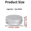 LJY 24 Pieces Round Aluminum Cans Screw Lid Metal Tins Jars Empty Slip Slide Containers (2 oz)