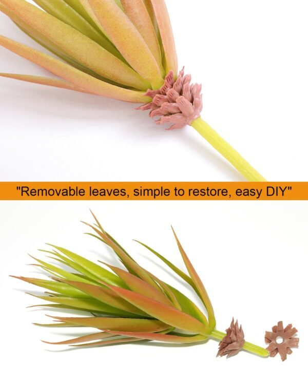 LJY 2 Pieces Realistic Artificial Faux Succulent Yucca Vera Greenhouse Small Plants Unpotted for Home Garden Decoration (Autumn Green)