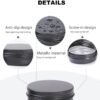 LJY Aluminum Tin Jar Refillable Containers Round Tin Container Bottle for DIY Projects,Gifts,Cosmetic,Cream,Diamond Balm Candle Salve Lip Balm Tins(Black, 48 Pcs 2oz/1oz/0.5oz)