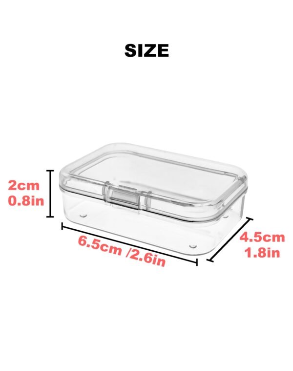 LJY 30-Pack Small Plastic Storage Boxes, 2.6×1.8×0.8 in, Organizer Containers with Lids,for Beads, Jewelry, Crafts, Small Parts Collection (Clear)