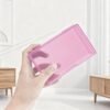 LJY 12 Pieces Rectangular Empty Mini Clear Plastic Organizer Storage Box Containers with Hinged Lids (5.3 x 3.1 x 1.2 inch, Pink)