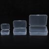 LJY 28-Piece Plastic Storage Containers with Lids (3 Assorted Sizes), Rectangular Organizer Box Set Clear Organizer Bins for Beads & Jewelry Findings, Instant Visibility, Transparent