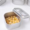 LJY Empty 4-Ounce Square Silver Metal Tins with Clear Window for Candle Making,Gifts & Treasures (9 Pack) (Silver, 2.56"x2.56"x1.5")