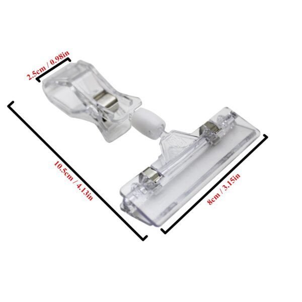 LJY 20-Pack Clear Plastic Rotatable POP Clip-on Style Merchandise Sign Display Clip Tag Holders
