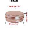LJY 28 Pack Rose Gold 1 oz Aluminum Tins with Lids - Elegant Empty Cosmetic Jars for DIY Lip Balm, Wax Melts, Wedding Favors, Creams & Luxury Gift Packaging,Refillable Does Not Rust
