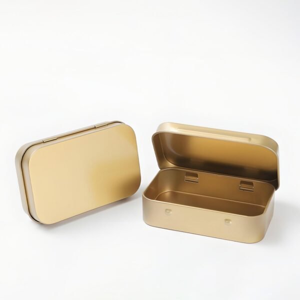 LJY 20-Piece Metal Hinge Tin Box Containers - For Gift Wrapping. Dental Floss Stick - Toothpick Holder and a Sliding-Cover Dental Floss Pick Storage Box (Golden, 20 Pcs 3.7"x2.4"x0.9")
