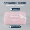 LJY 28 Pieces Rectangular Empty Mini Clear Plastic Organizer Storage Box Containers with Hinged Lids (3.3 x 2.2 x 1 inch, Pink)
