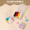 LJY 32 Pieces Mixed Sizes Square Empty Mini Clear Plastic Storage Containers Box Case with Lids for Small Items and Other Craft Projects